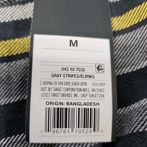 Original Use Button Up Grey/Yellow Stripes Flannel Hoodie Men's‎ M - Picture 4 of 7